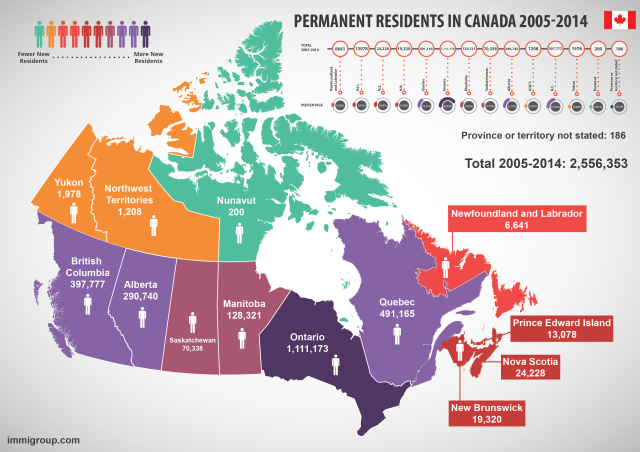 Иммигрантская карта Канады: где селились иммигранты последние 10 лет