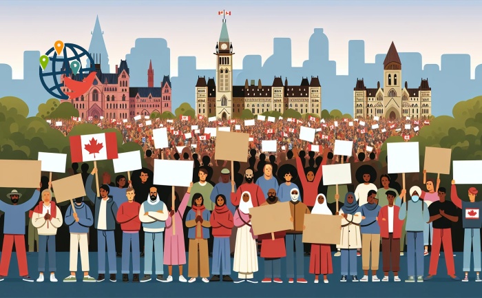 In tutto il Canada si sono tenute manifestazioni di solidarietà con le vittime della guerra israelo-palestinese