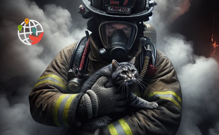 Пожарные Виннипега реанимировали кошку в Рождество