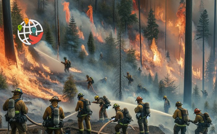 Борьба с лесными пожарами в Британской Колумбии